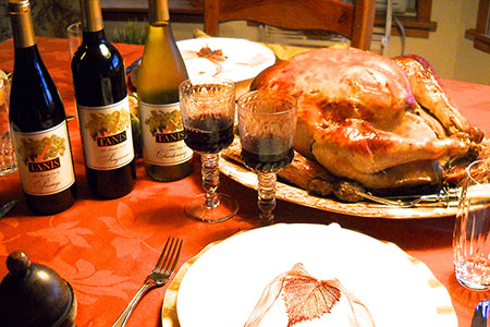 Tanis wine on the Bramer Family's Thanksgiving table.